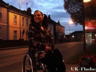 Leah Caprice Flashing Pussy In Public From Her Wheelchair With Handicapped