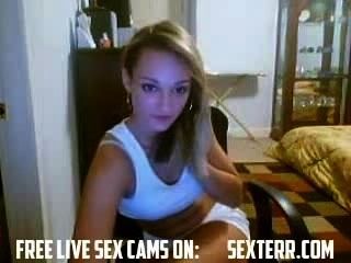 Blonde Girl Chatting On Webcam