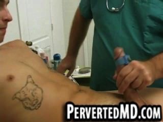 Horny Doctor Tugging On His Patients Hard Cock
