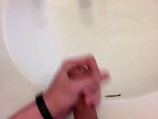 Straight Guy Jerking In Bathroom For Girl (tricked)