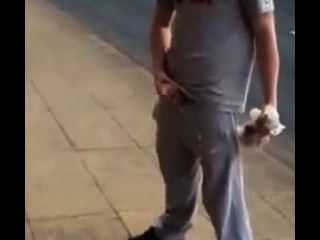 British Chav Lad Swinging Cock & Piss In Public.
