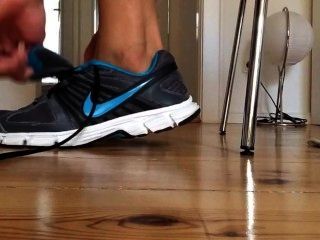 Sneaker Strip And Foot Tease -