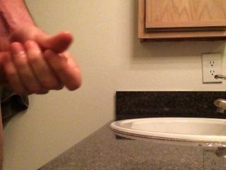 Nice Hard Jerkoff In Bathroom On Counter Cumshot