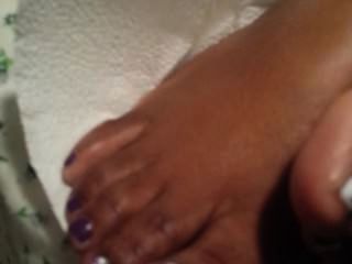Size 10 Ebony Feet - (white/purple/black) Toes