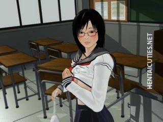 Anime Schoolgirl Wanking Cock