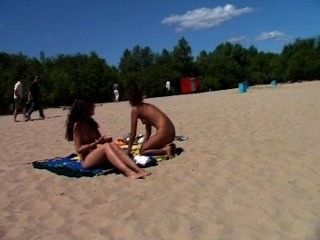 Nudist Beach Shows Off Two Gorgeous Naked Teens
