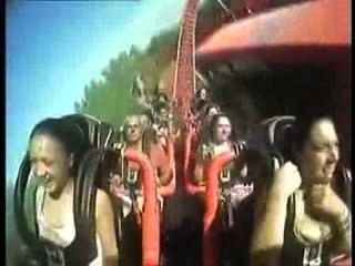 Tittty Popping Out On Rollercoaster